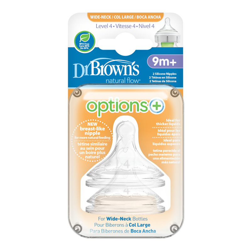 Dr.Browns 9m+ Өргөн үзүүртэй силикон соска