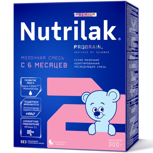 [4100750] Nutrilak Premium Хүүхдийн сүү 6-12сар №2 300гр