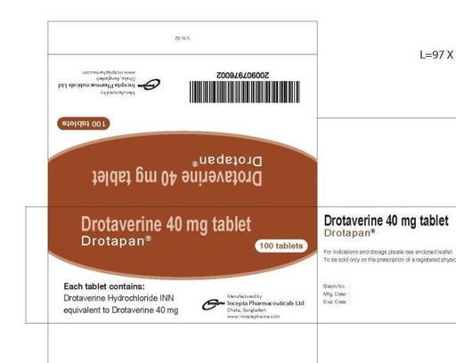 [0600015] Дротаверин 40мг №100 - Incepta Pharmaceuticals Ltd