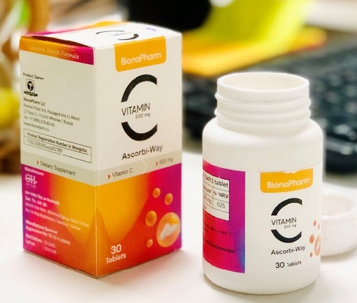 [0100048] Bionapharm Витамин С 500мг №30 - Энто ХХК